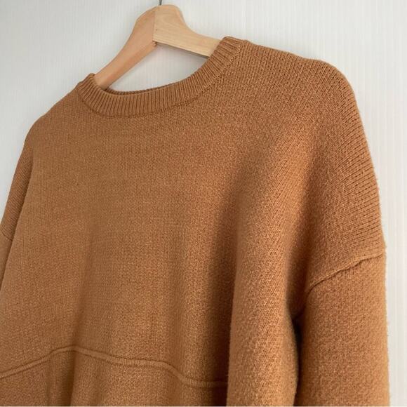 SHACI Blue tan cropped Crewneck sweater size small - Picture 5 of 8